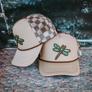 Turquoise Dragonfly Printed Mesh Trucker Cap