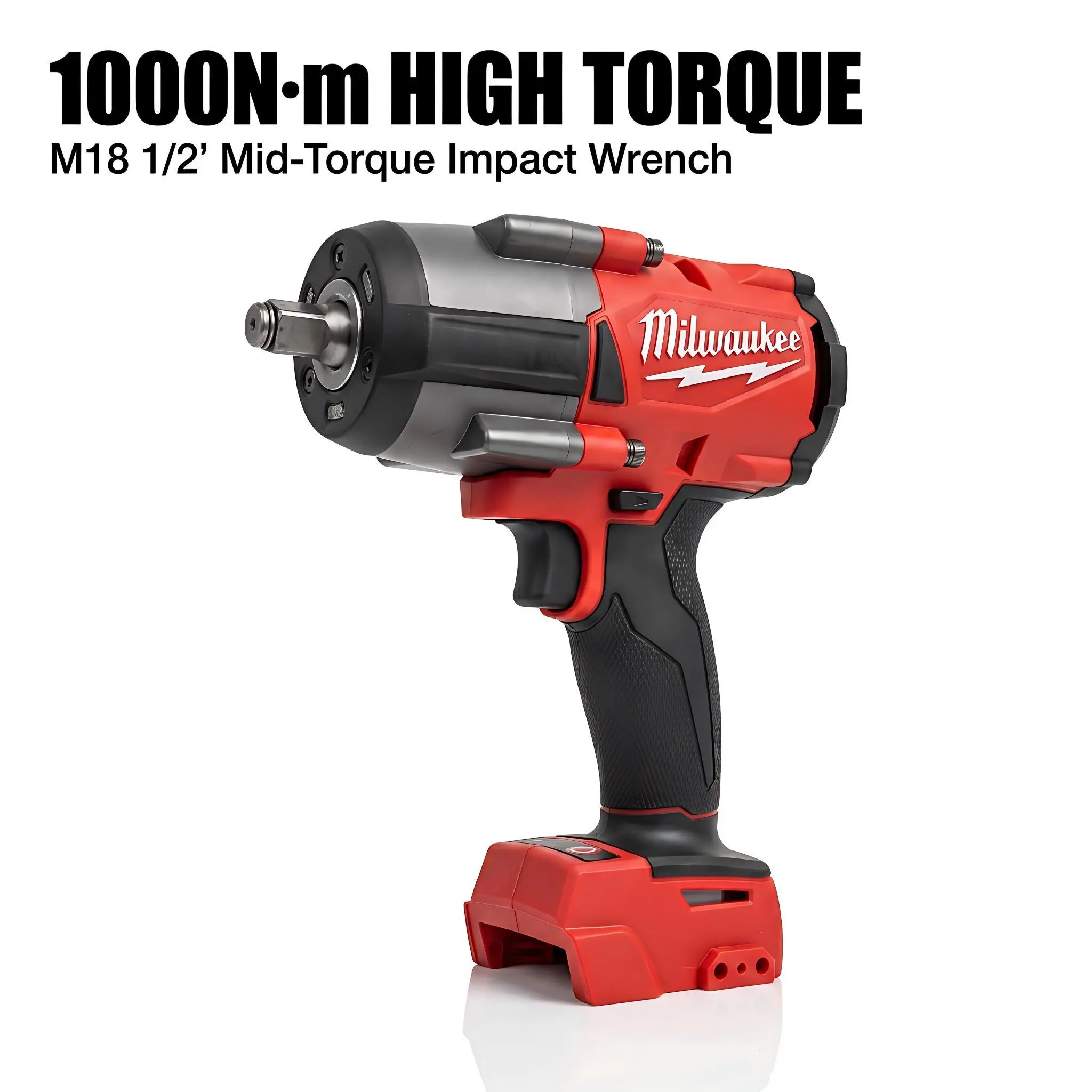 Milwaukee M18 1000N.m 1/2" Cordless Impact Wrench for Automotive Repair & Industrial Fastening - Tool Only or Kit, 3-Mode Precision Control, Real-Time LED Battery Indicator, Ergonomic Anti-Slip Grip