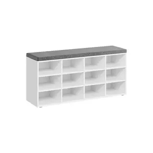 VASAGLE Shoe Bench with 12 Compartments