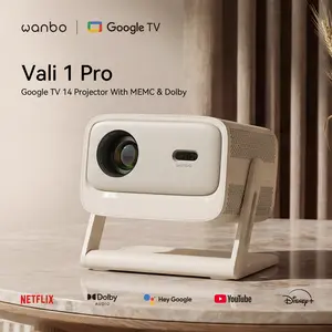 【Official Licensed Google TV】4K Smart Projector with WiFi and Bluetooth, Wanbo Vali 1 Pro, Outdoor Projectors with Dolby Audio, Auto Focus, MEMC, HDR10, HDMI 2.1, Portable Movie Phone Wireless Gaming Wifi Proyector for Bedroom/Home/Celling tiktokshopsprin