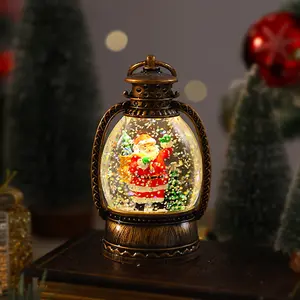 Christmas Water Crystal Ball Lamp, Decorative Light for Indoor Christmas Decoration, Perfect Gift for Bedroom Window Display Lantern with Xmas Tree Snowman Decor