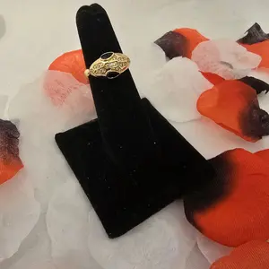 14K gold plated (laminated gold) Snake design ring with sparkling stones Bold, trendy, and eye-catching
