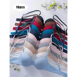 10-Pack Women’s Underwire Casual Bras with Adjustable Straps, Full Coverage & Maximum Support, Everyday Essentials for All Seasons