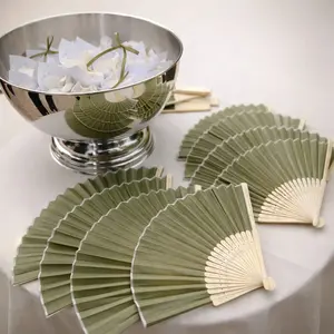 Elegant Foldable Hand Fan Set, Folding Fans, Wedding Guest Favors, Summer Bridal Party Accessory, Bamboo Paper Fans for Bridesmaids, Garden Weddings