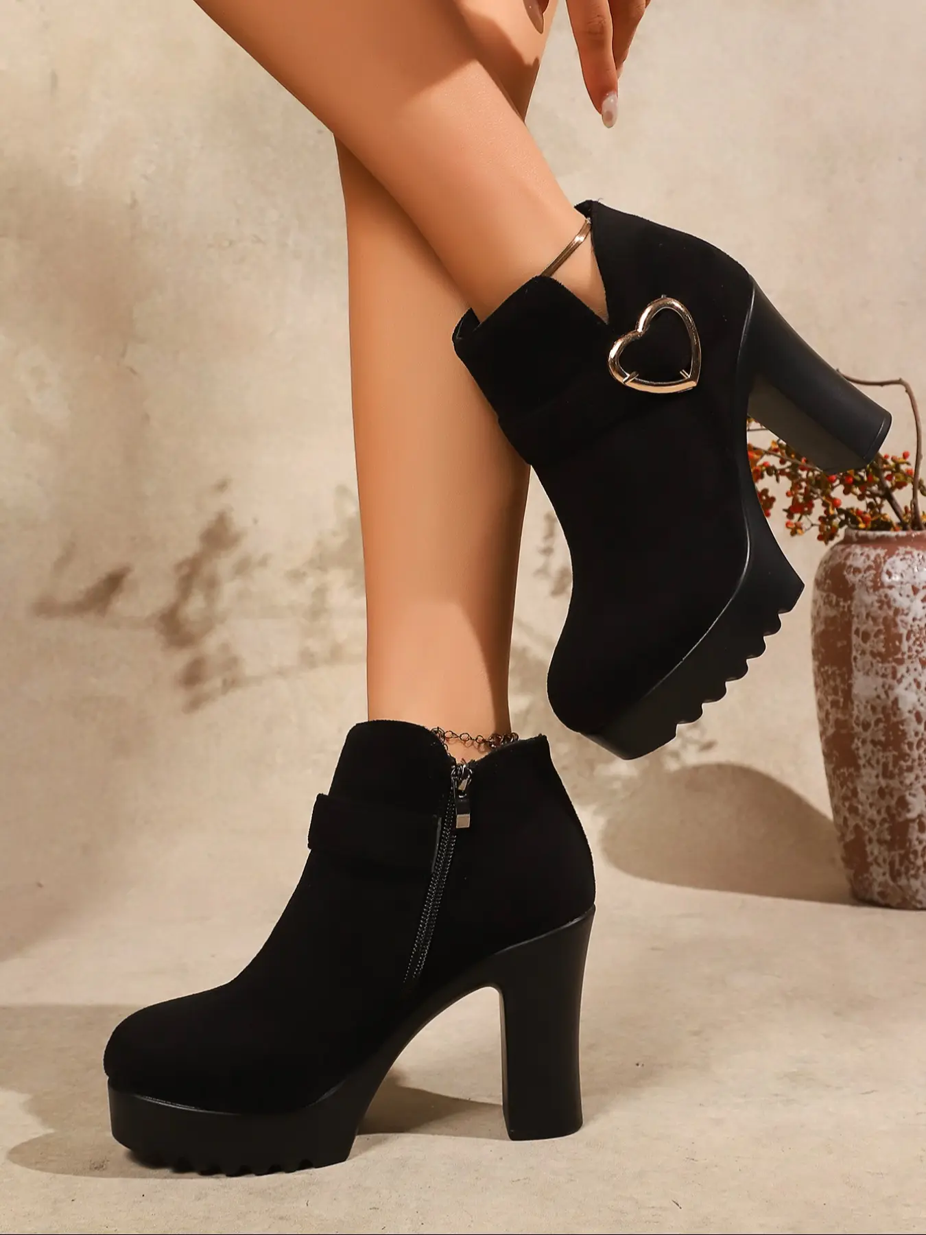 Women's High-Top Lace-Up Boots, Warm Fleece Lined, Windproof Waterproof, Casual Fall & Winter Shoes, Outdoor Sports, Elegant Boots