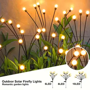 Solar Magic Firefly Lights 6/8/10 LED Outdoor Garden Pathway Decorative Lighting Waterproof IP65 Romantic Party Ready Smart Solar Lawn Light