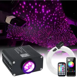 16W   Starlight Headliner Kit, Twinkle & Sound Activate RGBW Fiber Optic Lights with APP & Remote Control,  Lights for Ceiling Decoration, 500 count 6.5ft
