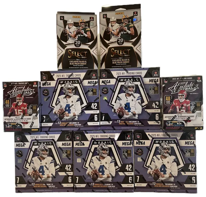 BREAK 96 - 9 box mix PANNINI 2025 5X MOSAIC MEGA 2 BLASTER 2 HANGER NFL