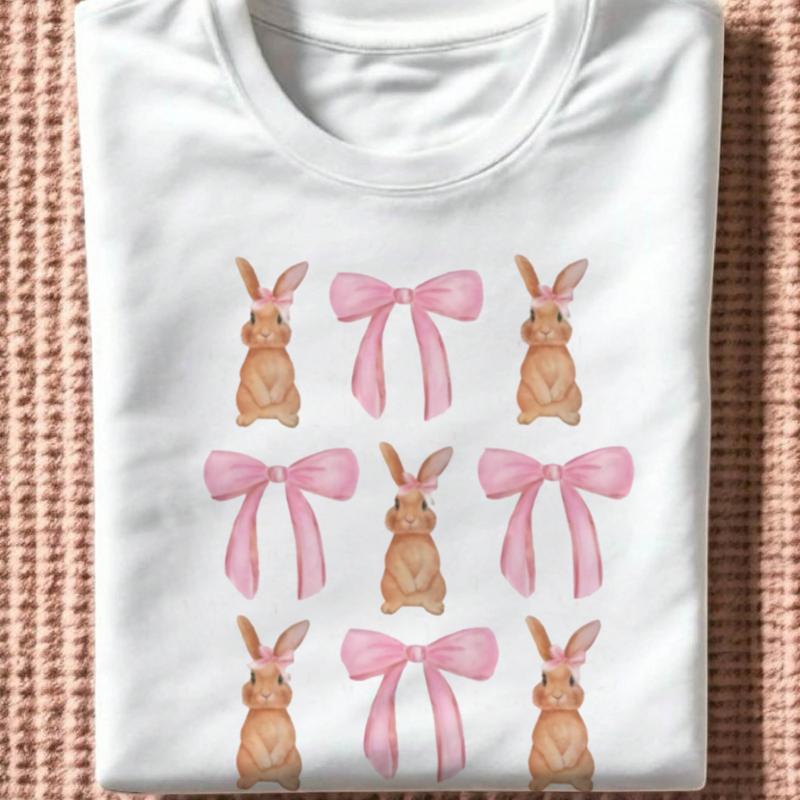 Coquette Bunny Shirt, Easter Bunny TShirt, Easter Graphic Tee, Pink Bows Easter Shirt, Cute Easter Tee, Girly Easter Shirt, Easter Gift