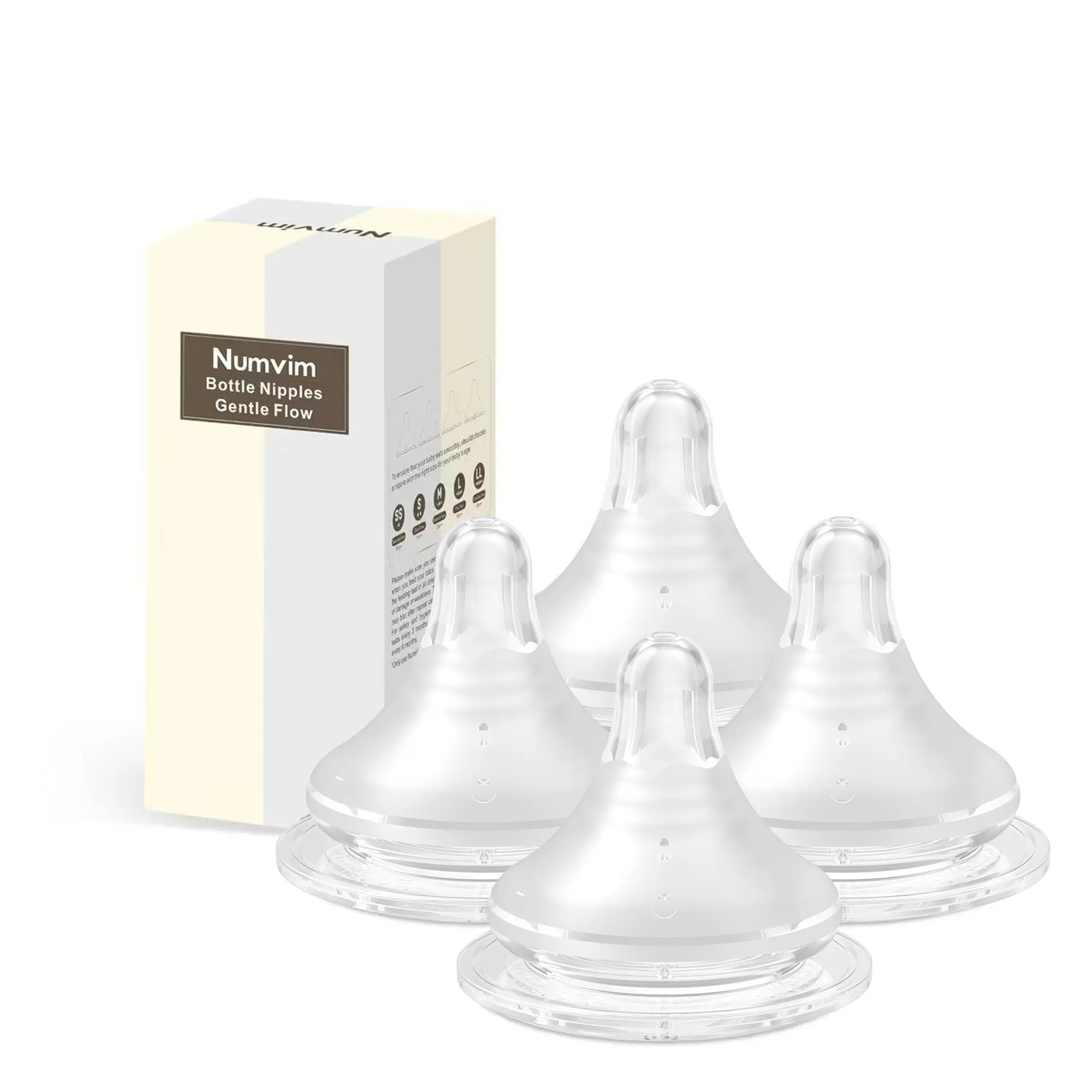 Silicone baby Bottle Nipple with Latch-On Point, Gentle Flow, Natural Feel,  Emulaite Breastfeeding