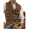Men's Retro Herringbone Tweed Wool Cowboy Vest - Menswear, Men's Clothing for Western Casual, Hunting & Fishing Activities