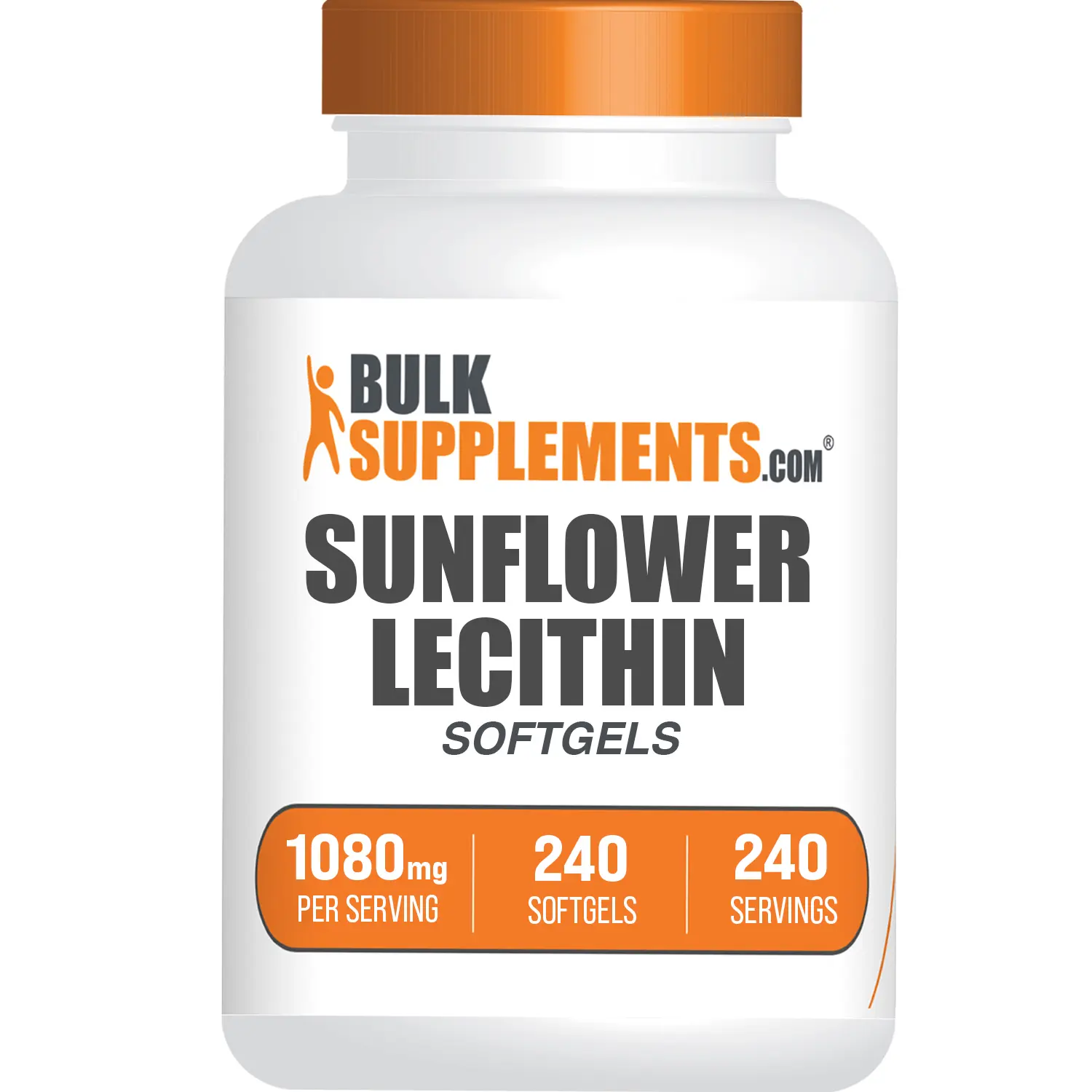 BulkSupplements Sunflower Lecithin Softgels - 1080mg per Serving Edible Dietary Supplement - Healthcare Support for Digestion, Liver Health, Metabolism - 240 Count