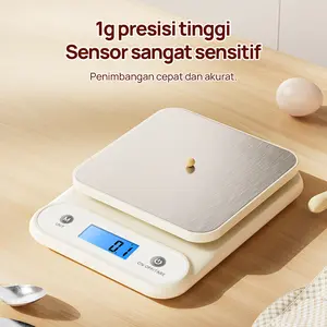 Meilen Digital Kitchen Scale 5kg/11lb Battery Operated Food Scale with Stainless Steel Platform 1g High Precision for Cooking Diet Coffee Includes Batteries