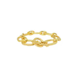 RYQEN Gold & Silver Two-Tone Layered Cuff Set Minimalist Luxury Trendy Bracelet for Women Daily Wear Versatile Jewelry
