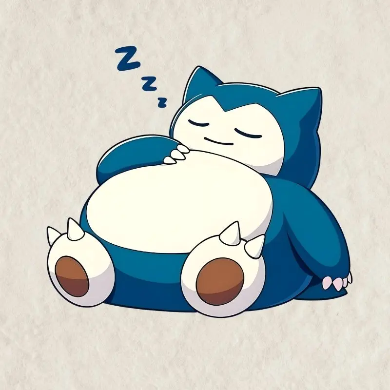 Snorlax Sticker, Cute Kabigon Anime Waifu Sticker – Waterproof Laptop Decal, Gaming PC Decor
