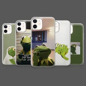 Cute Kermit Phone Case Frog Meme Funny Cover for iPhone 17, 16, 15, 14, 13, 12