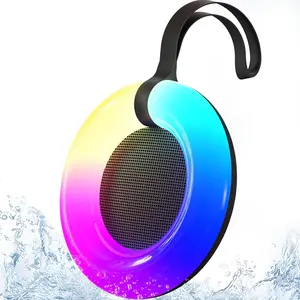 F-ADE12  Waterproof Speaker with Dynamic LED Light,Bluetooth Shower Speaker,Portable Bluetooth Speakers,Floating, True Wireless Stereo for Outdoor/Pool/Beach,BT5.3/TF-Card,Ideal Gifts(Black)
