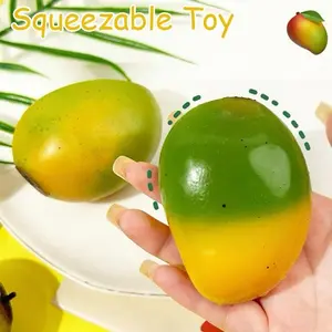 Chameleon Mango Crunch Squishy, Color Changing Mango Squishy, Color-Changing Shifts with Temperature, Soft Slow Rebound Stress Relief Balls, Slow Rising Fruit Squeeze Toy (2pcs)