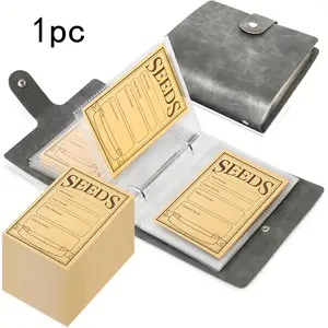 Seed Organizer Binder with 50pcs Seed Envelopes, 1 Set Garden Seeds Storage Organizer, Self-sealing Seed Envelopes, Seed Saver