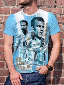 Men's Fashion Trendy Short Sleeve T-Shirt, Perfect for Spring Summer, 3D Print Casual Top, Comfortable Breathable