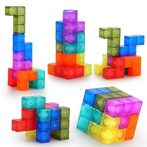 Magnetic Building Blocks, Magic Magnetic 3D Puzzle Cube Set, 7 Pieces Multi-Shape Educational Toys for Kids' Intelligence Development
