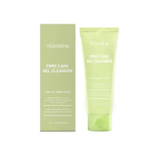 Viareline Pore Care Gel Cleanser, Lactic Acid Lactobionic Acid Gentle Moisturizing Facial Cleanser Face Wash, Refreshing Hydrating Soothing Non-Sticky Daily Cleanser with Cactus & Pomegranate Extract