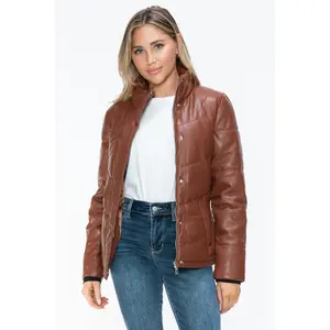 Snobbish Pocketed Zip Up Turtleneck Puffer Jacket