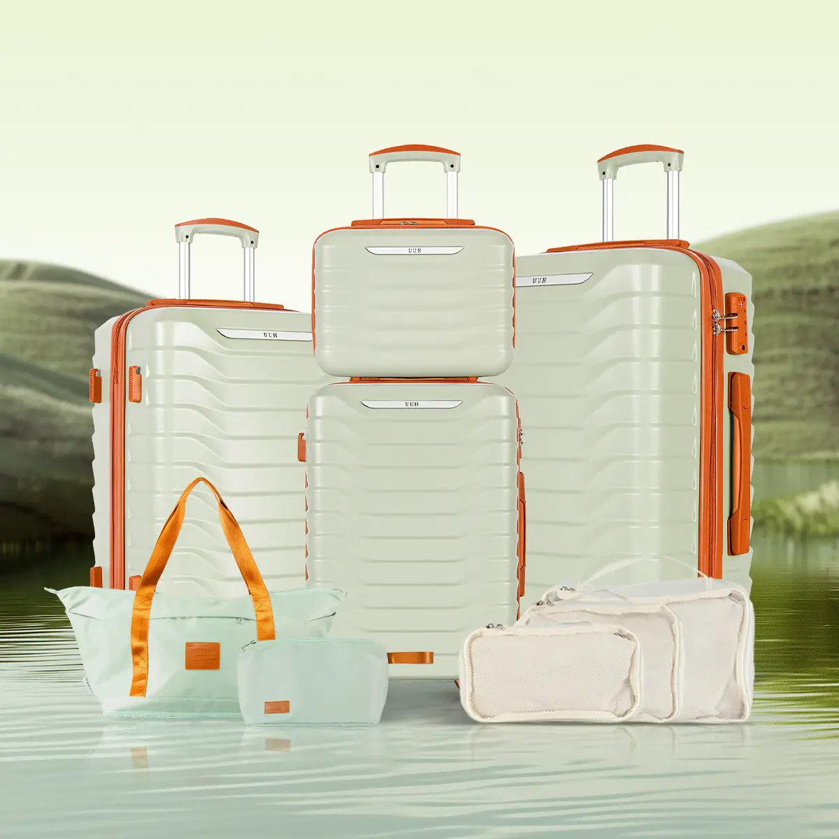 UUH Expandable Luggage Sets – Unbreakable Hardshell Suitcase with Waterproof Layer, Lightweight and Durable