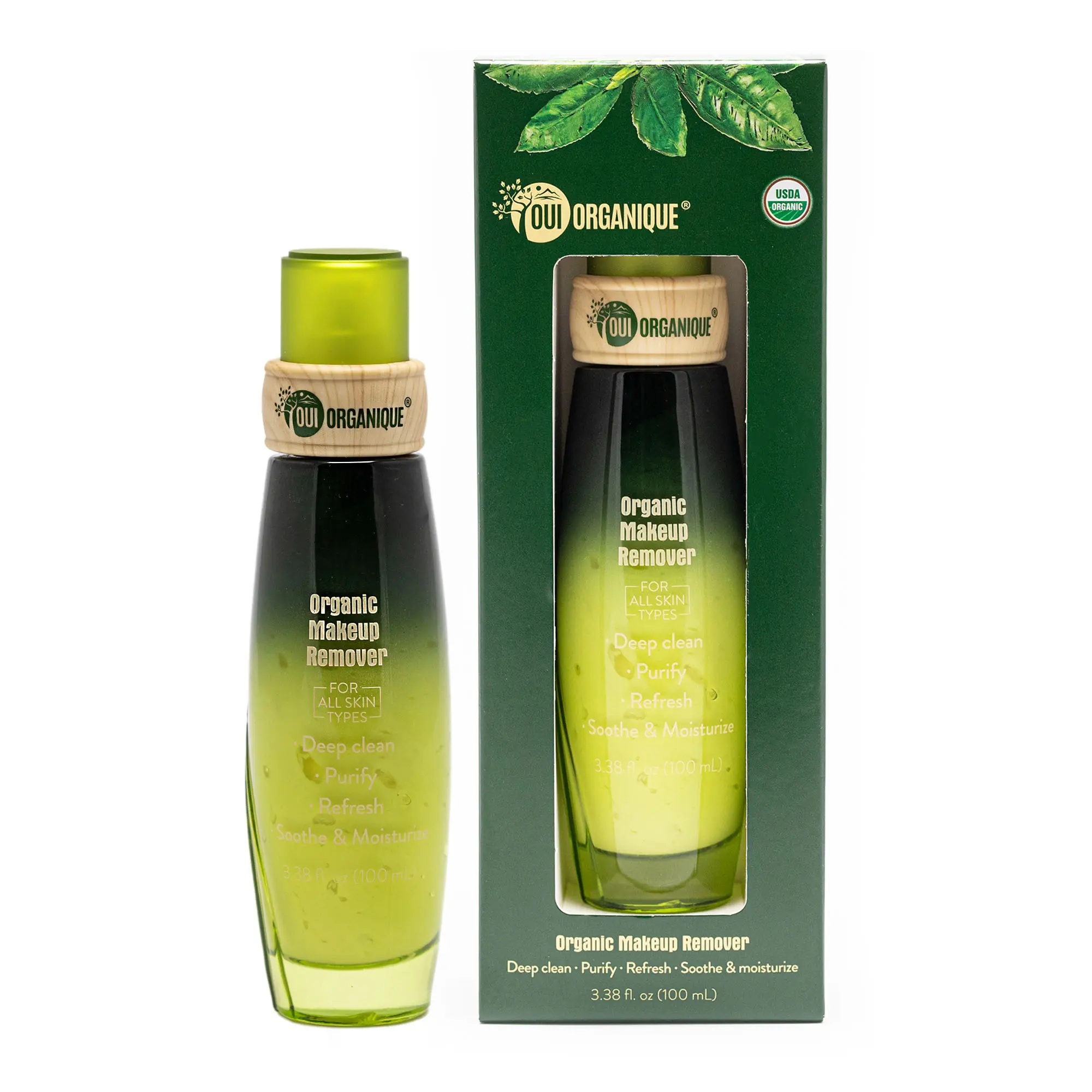 OUIORGANIQUECertified Organic, Alcohol-Free Non toxic  Makeup Remover |Removes Stubborn Makeup| Cleansing Cleanser Tea Tree