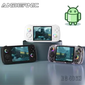 ANBERNIC RG 406H Retro Handheld Game Console 4 Inch IPS Multi-touch Screen Android 13 Unisoc T820 3D Hall joystick Hall Trigger Video Game  Rg406H-Black