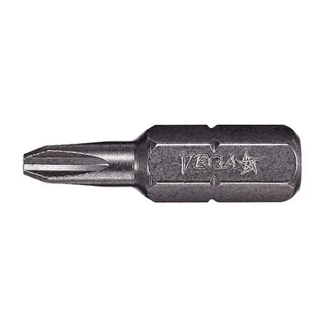 Vega (125P2R-100) Heavy-Duty Phillips #2 Reduced Insert Impact Bit, 1in Length, 100-Pack Power Bit, Hex Fastener, S2 Shock Steel, Precision Fit, Durability, Efficiency, Wood/Metal Use, Screwdriver Accessory for Drywall Power Tools, Tools & Hardware