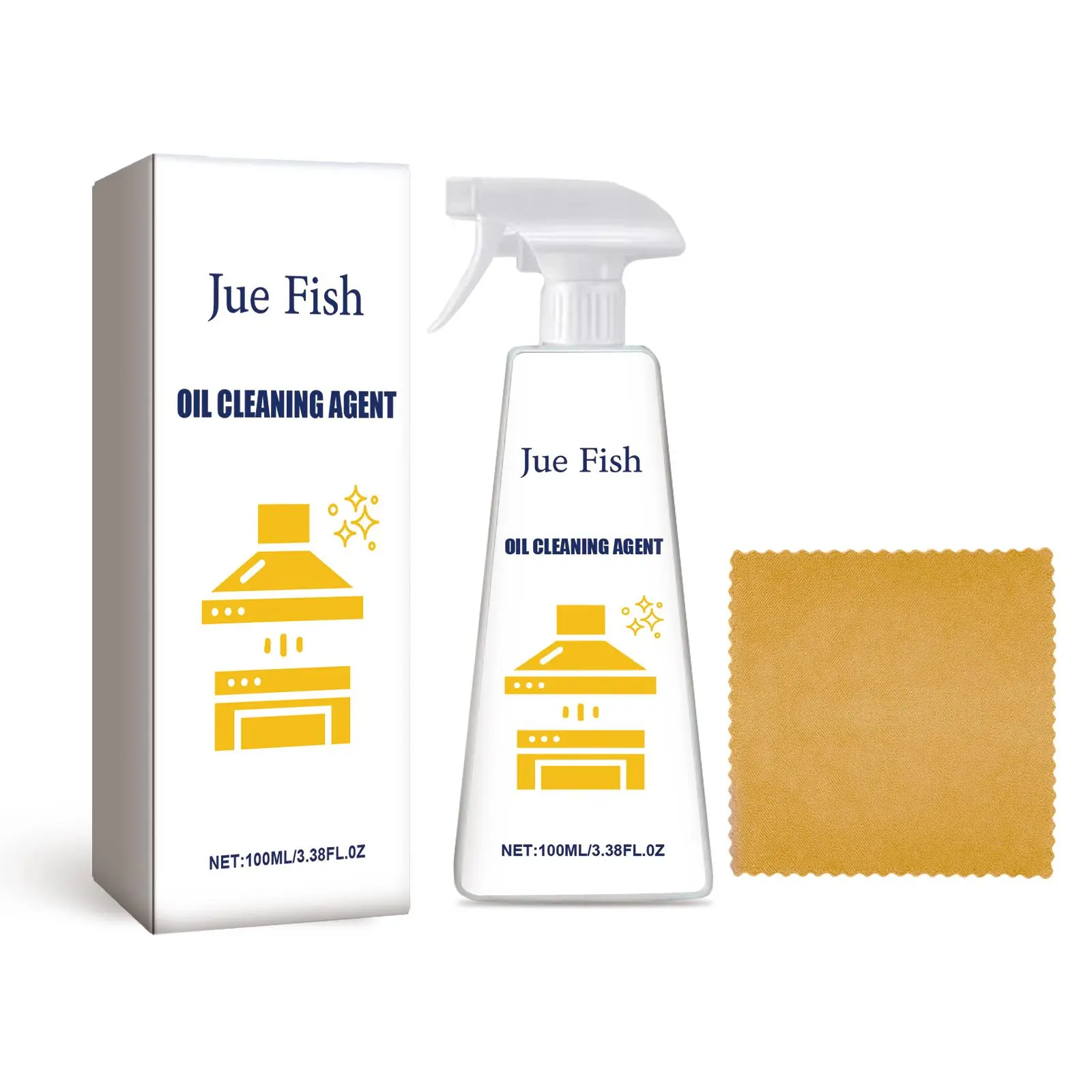 Jue-Fish Oil Cleaning Agent Powerful Kitchen Degreaser for Heavy Oil on Range Hoods and Surfaces Efficient Household Cleaning and Decontamination Detergent