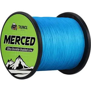 RUNCL Braided Fishing Line Merced, 1000 500 300 Yards Braided Line 4 8 Strands, 6-200LB - Proprietary Weaving Tech, Thin-Coating Tech, Stronger Smoother for Freshwater Saltwater