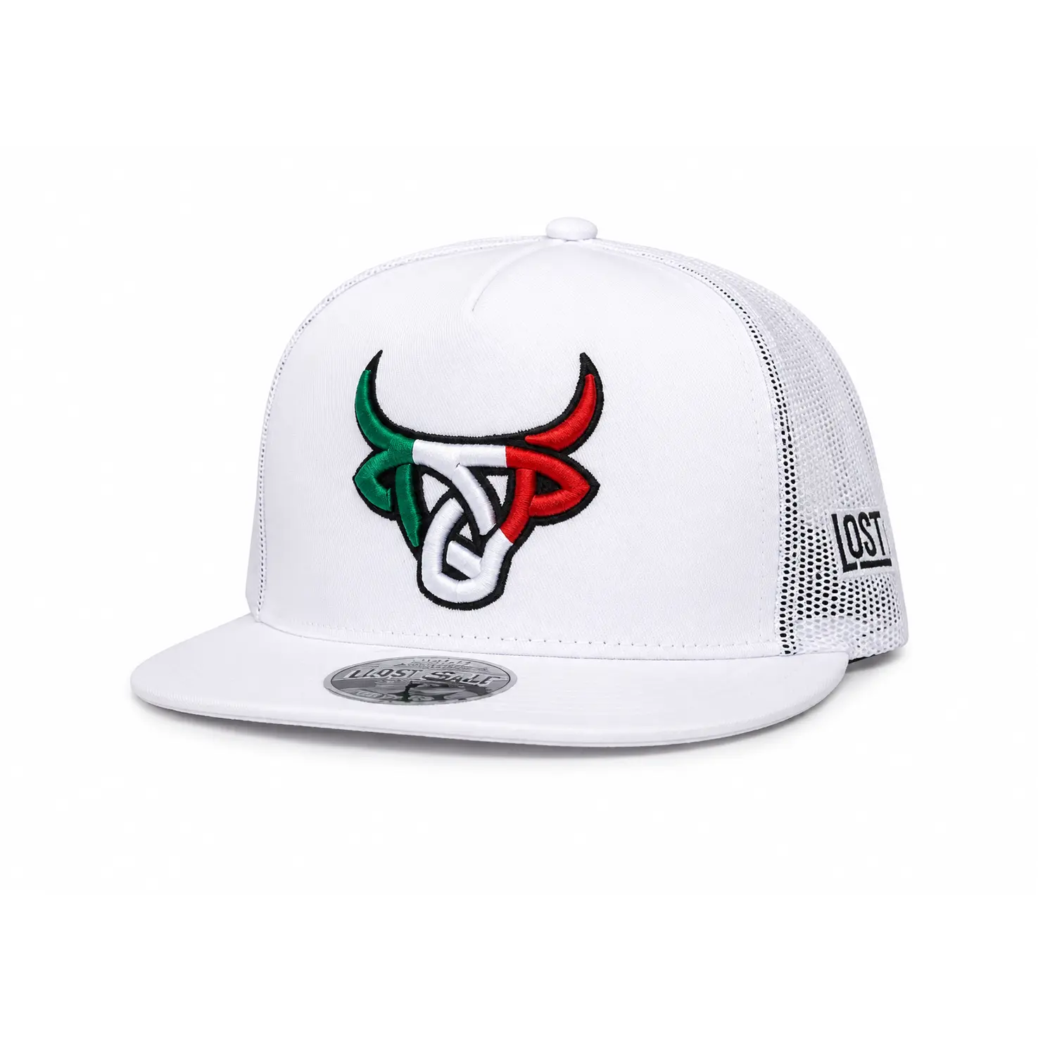 Lost Calf White Mexicalf Flat Trucker Hat