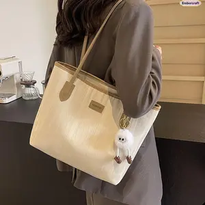 Women’s Leather Soft Commuter Tote Bag - Large Capacity Stylish Work Bag, Lightweight Minimalist Everyday Purse, Casual Shoulder Carryall for Work, College, Daily Use,summervibes