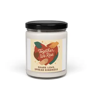 Together We Rise heart illustration Candle | Share Love Spread Kindness soy jar
