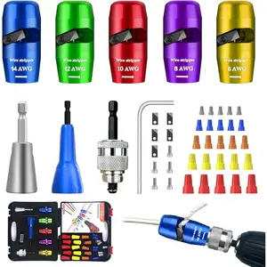Regulations Wire Stripping for Drill, Includ Wire Twisting Connector Kit, Professional Electrician  Drill Wire Stripping Tools for 6/8/10/12/14 AWG