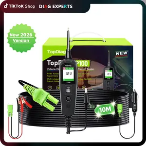 Topdiag P100 Automotive Circuit Tester Power Circuit Probe Kit with 20/40FT Cable 12/24 voltage AC DC Car Fuse Tester Diagnostic Tool for Toyota Ford Tesla Honda Chevrolet BWM Merecdes VW Summervibes