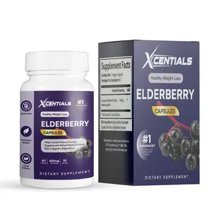 Xcentials Elderberry Immune Complex - Vitamin C D3 & Zinc Quercetin for Daily Defense - Natural Healthcare Supplement - 60 Veggie Capsules - Gluten Free Vegan Frien