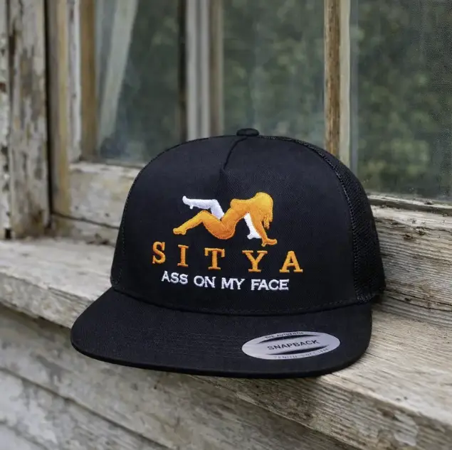 Embroidered Sitya On My Face Hat, Funny Cap gift For Him, Cotton Mesh Back Breathable Snapback, Summer outdoor Cap
