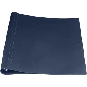 1 Pc Vintage Faux Leather 3 Ring Binder Holds 8.5 x 11 Inch Paper, Binder Organizer Portfolio Folder Planner for Office Home Document Photo Diary Supplies (Navy Blue)