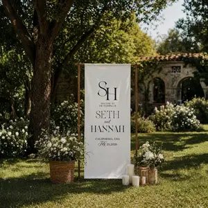 Elegant Cotton Linen Wedding Sign, Rustic Wedding Decor, Welcome Banner for Brides and Grooms, Outdoor Wedding, Personalized Wedding Sign, 2026 Wedding Ideas, California Wedding