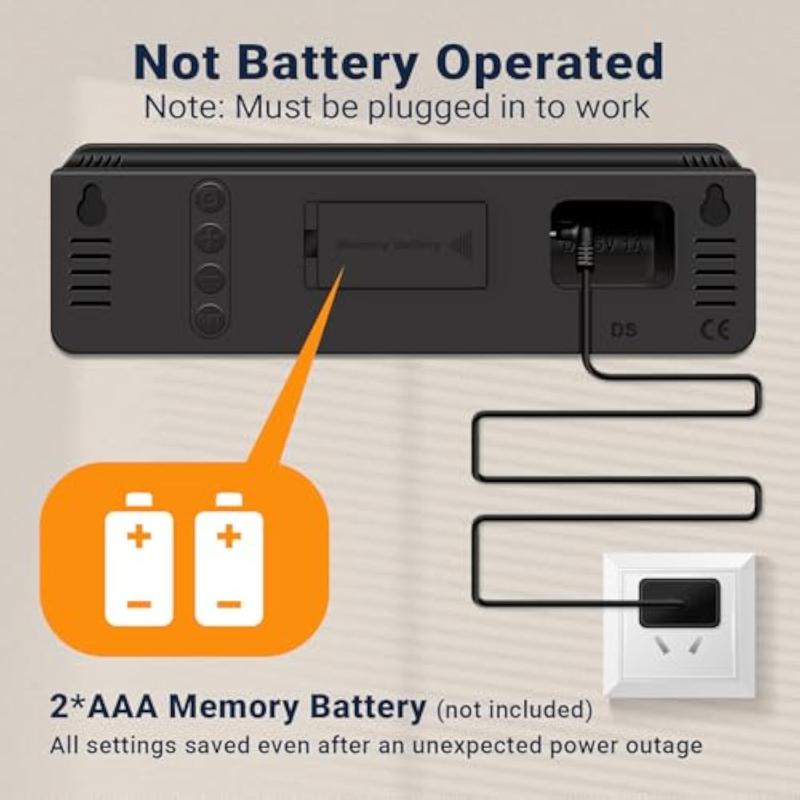 LED Digital Alarm Clock with Dual Alarm, Digital WallClock for Home Bedroom & Office, 10"Large Display12/24H Desk Clock with Temperature/Humidity/Week/Adjustable Dimmer, Minimalist Clock Lights Set, NewYear's Day Decorations, Valentine's Day Gifts