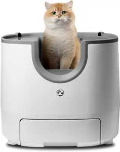 Self-Cleaning Cat Litter Box – Large Capacity, Open-Top Design for Multi-Cat Homes, Enhanced Safety Features Includes Trash Bags