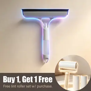 Buy 1 Get 1 Free! 3-in-1 Sprayable Window Squeegee | Streak-Free Glass Cleaner with Scrubber for Home & Car - Includes Free Lint Roller Set