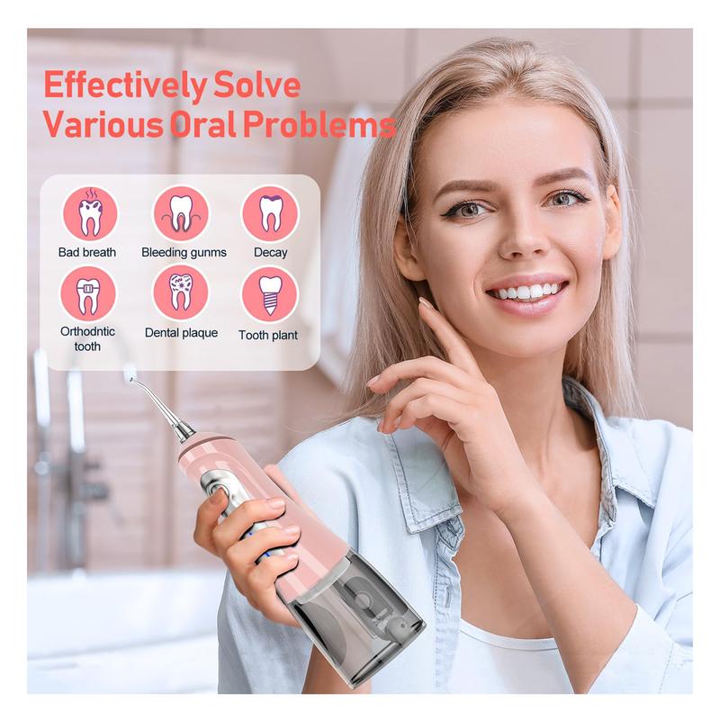 Water Dental Flosser Cordless for Teeth Pick Cleaning - Powerful Oral Irrigator with 6 Adjustable Modes,320ML Portable & Rechargeable IPX7 Waterproof Cleaner Picks A good helper for private teeth cleaning