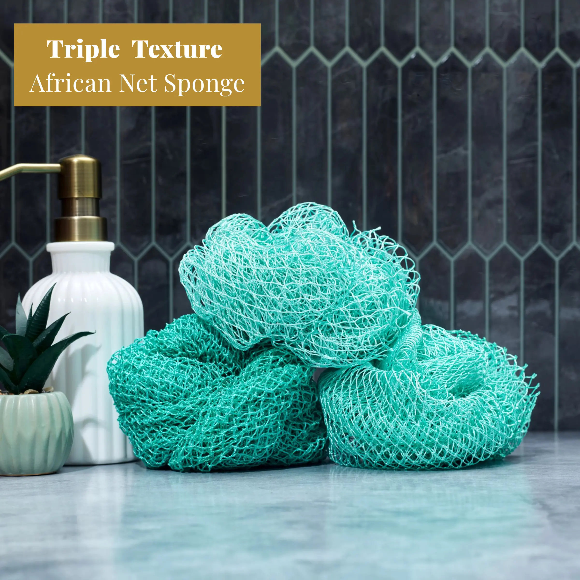 3- Pack Triple Texture Net Sponge TikTok Exclusive