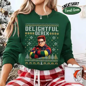 Delightful Derek Chistmas T-Shirt, Movie Merch, Trending Tee, Gift for Unisex