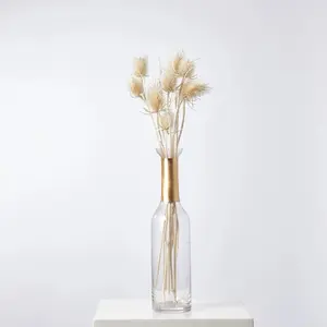 Bleached Naturally Dried Chardon Thistle Pods Decorative Bouquet of 6 Stems