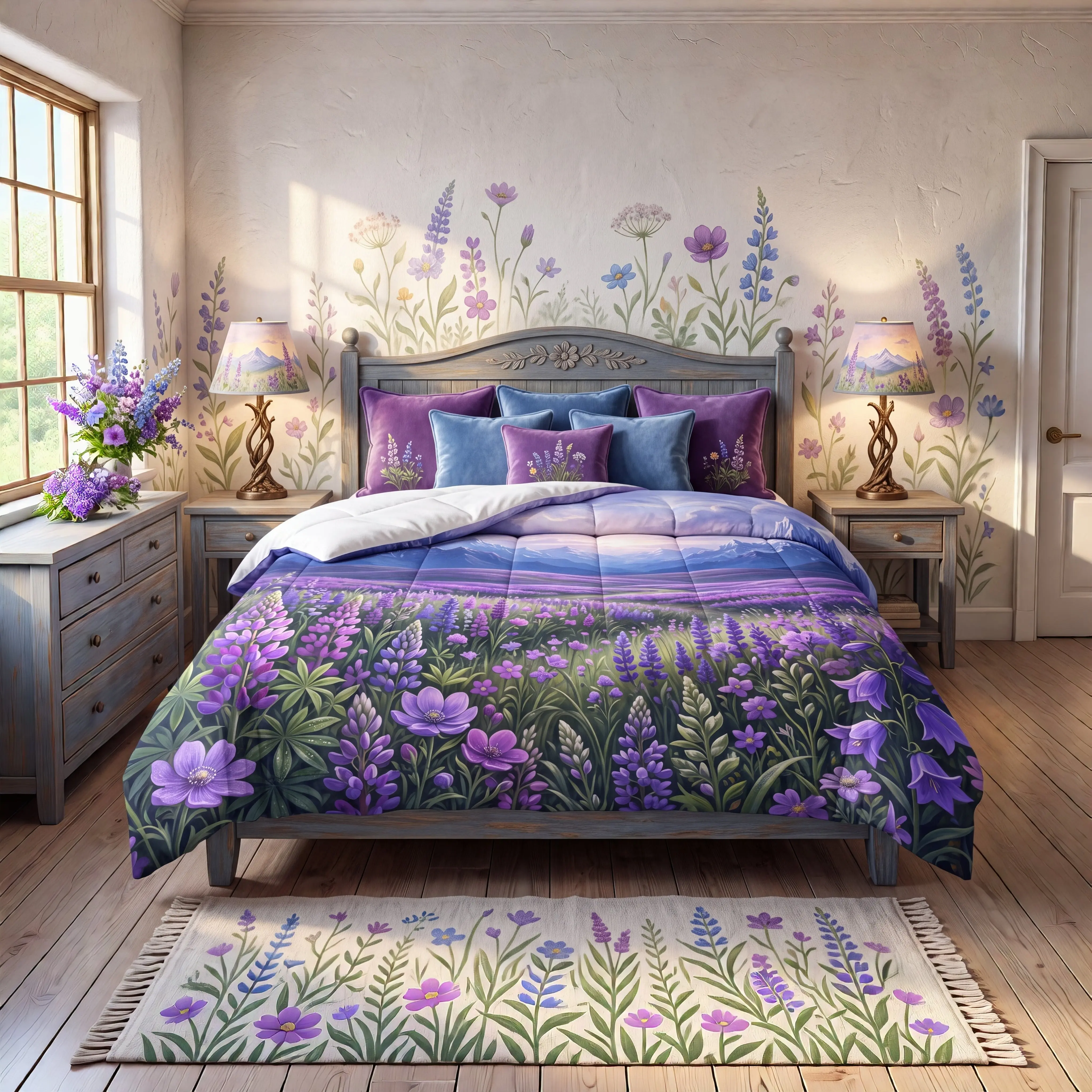 Wildflower Meadow Comforter | Mountain Landscape Bedding